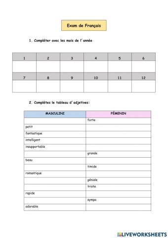 Examen de francés U2