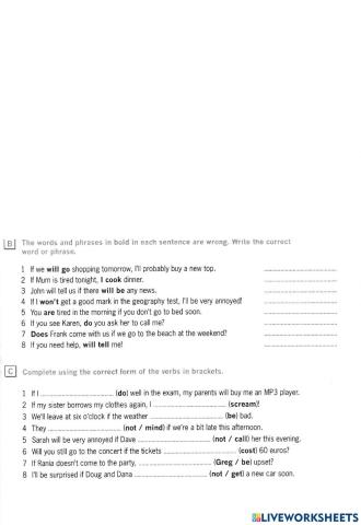 Grade 6 conditionals