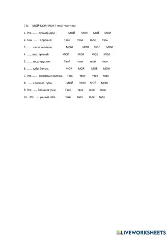 Мой твой местоимение