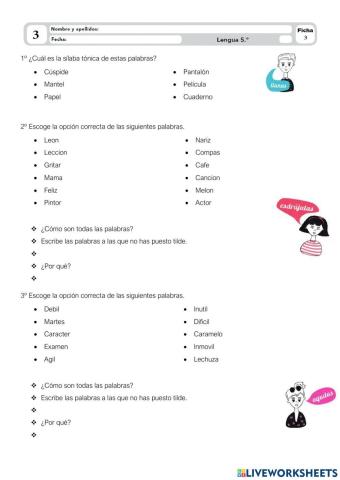 Ficha de Acentuación