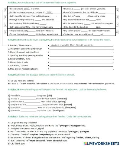 Comparatives and Superlatives