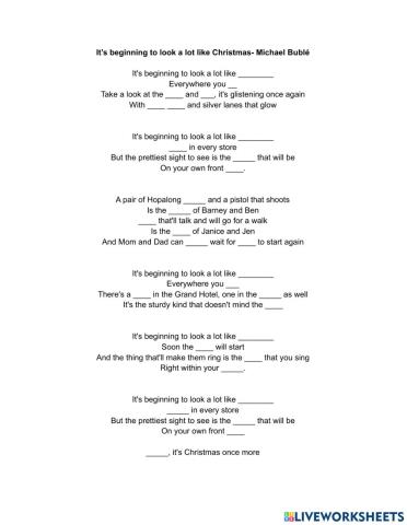 It's beginning to look a lot like Christmas- Michael Bublé