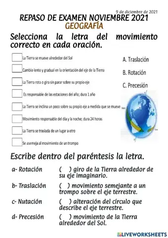 Repaso examen geografía nov 22