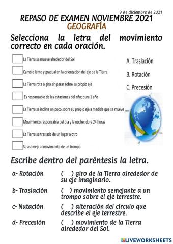 Repaso examen geografía nov 22