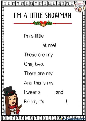 I'm a little snowman poem