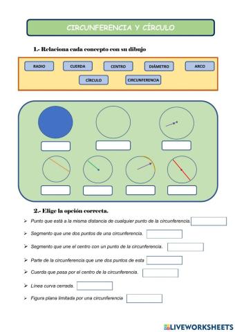 Círculos   y circunferencias