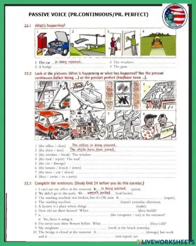 Passive voice present continuous and present perfect