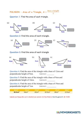 Area of Triangles G6