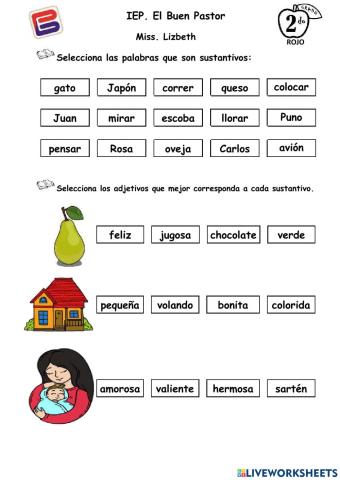 Sustantivos y adjetivos