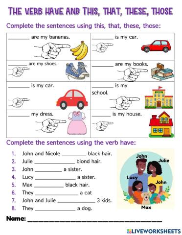 The Verb have - Demonstratives