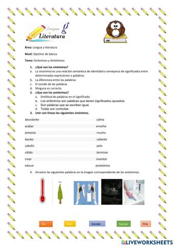 Sinónimos y Antónimos