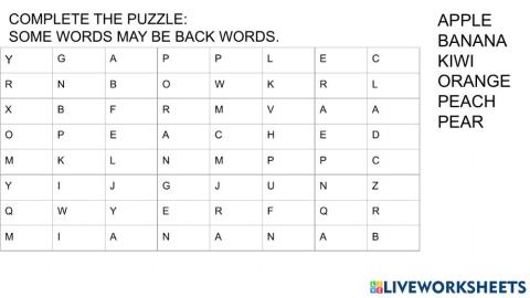 Fruit Puzzle
