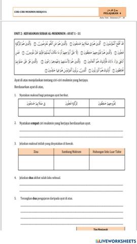 Pelajaran 4 ciri - ciri mukmin berjaya