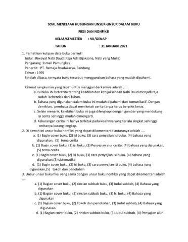 Menelaah hubungan unsur buku fiksi dan nonfiksi