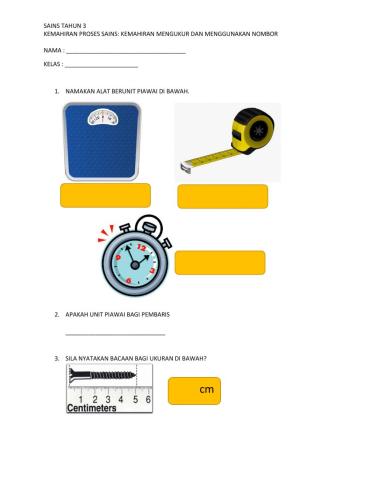 Sains tahun 3 mengukur dan menggunakan nombor