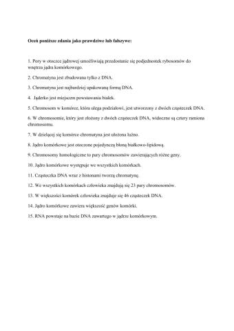 Budowa i funkcje jądra komórkowego