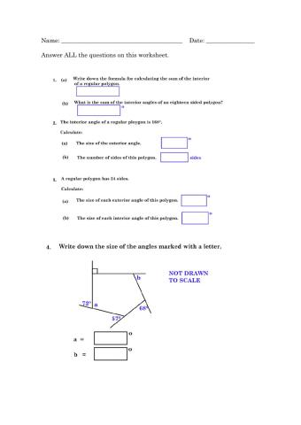 Regular polygon interior angles
