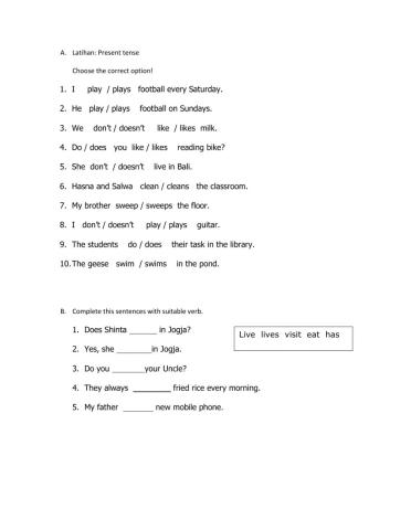 Simple present tense