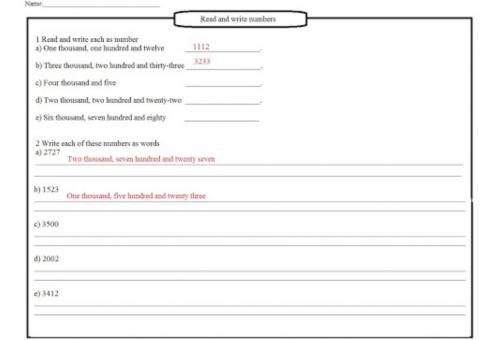 Write number in numerals and words