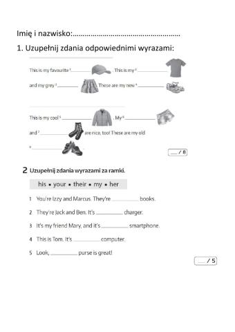 Brainy 4 unit 3 clothes and possessive adjectives