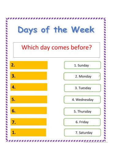 Days of the week