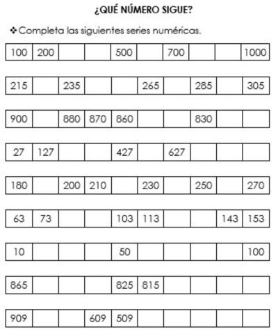 ¿Qué numero sigue?