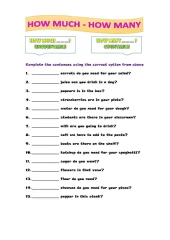 How Much and How Many