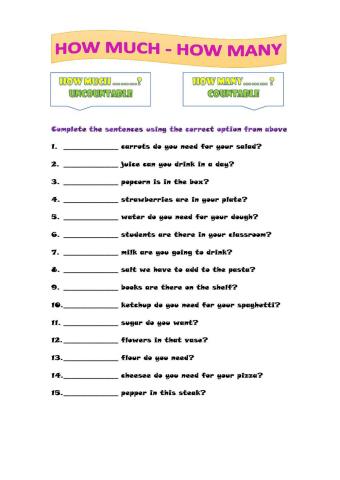 How Much and How Many