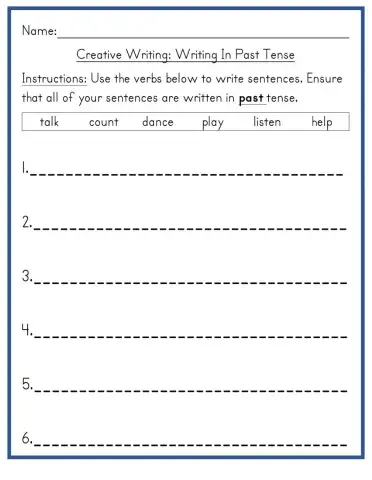 Writing Sentences In Past Tense