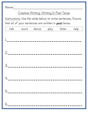 Writing Sentences In Past Tense
