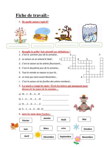 Les saisons et les mois