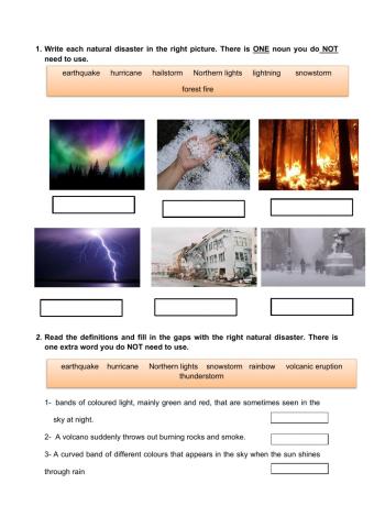 Natural disasters and weather