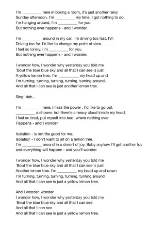 Lemon Tree - Present Continuous