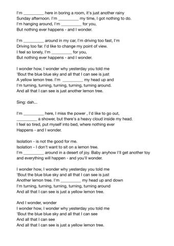 Lemon Tree - Present Continuous