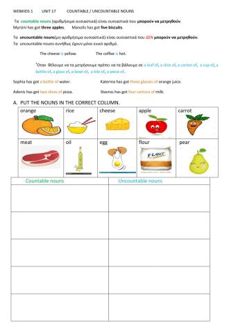 Webkids 1 Countable - Uncountable Nouns