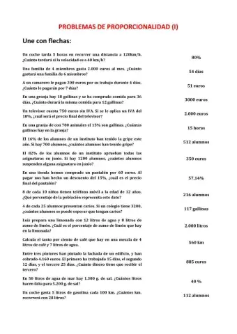 Problemas de proporcionalidad