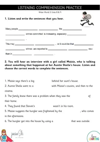 Listening Practice Wider World 3 Units 8 & 9