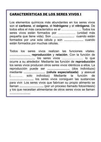 Características de los Seres Vivos 1