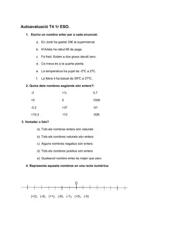 Autoavaluació T4 1r ESO