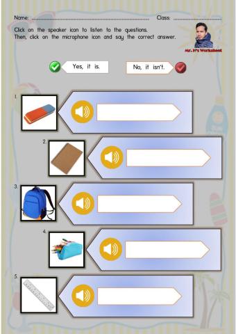 Things in the Classroom - Speaking