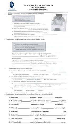 Tecnologico-second midterm exam vi