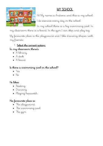 Reading about school