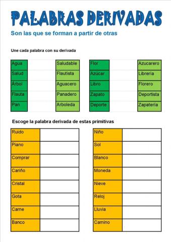 Palabras derivadas