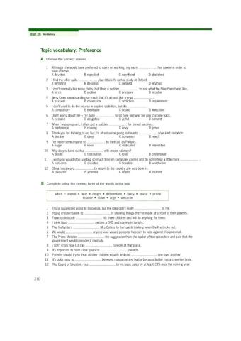 Preference and Leisure Vocabulary