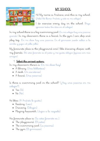 Reading about school