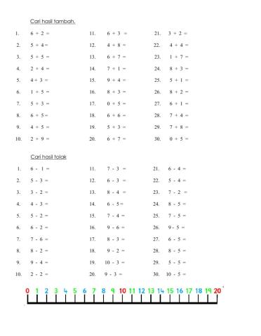 Congak Tambah dan Tolak