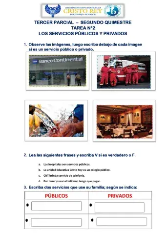 Los servicios públicos y privados