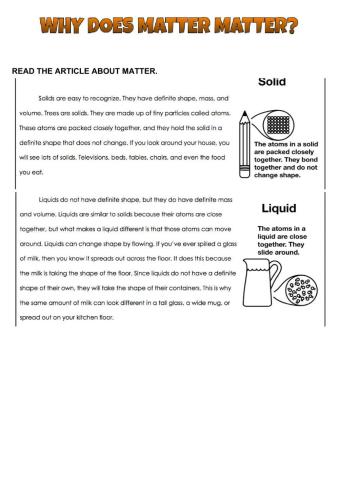 Why does matter matter?