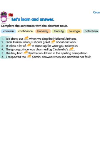 Abstract and Concrete Nouns