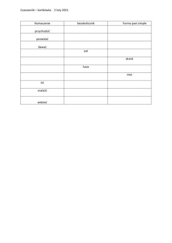 Irregular  - past simple-part 1